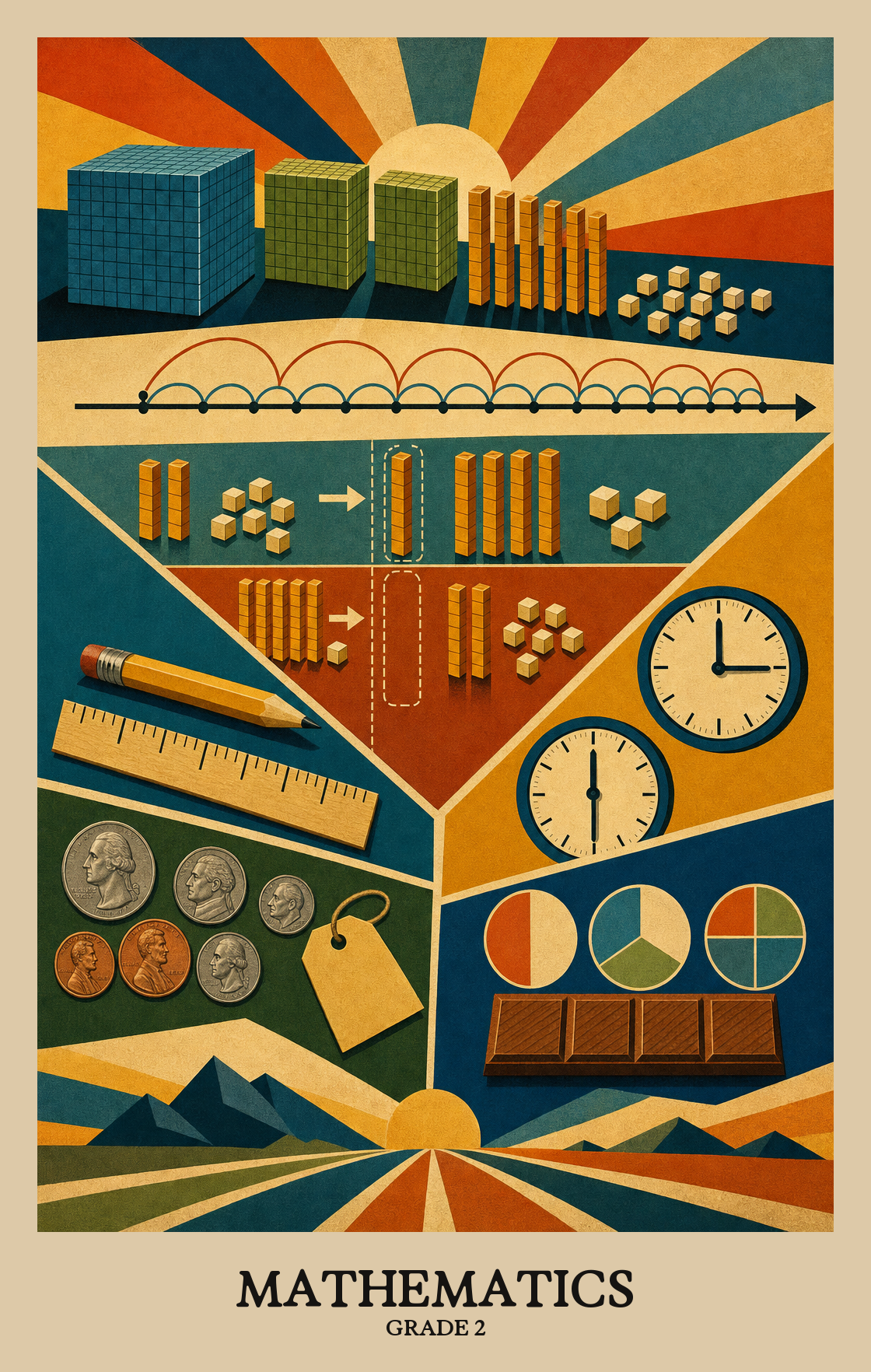 Illustration of what students learn in Grade 2 Mathematics