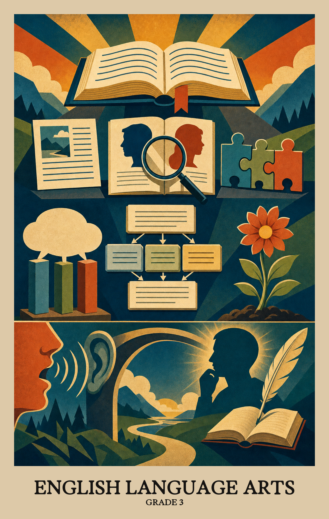 Illustration of what students learn in Grade 3 English Language Arts