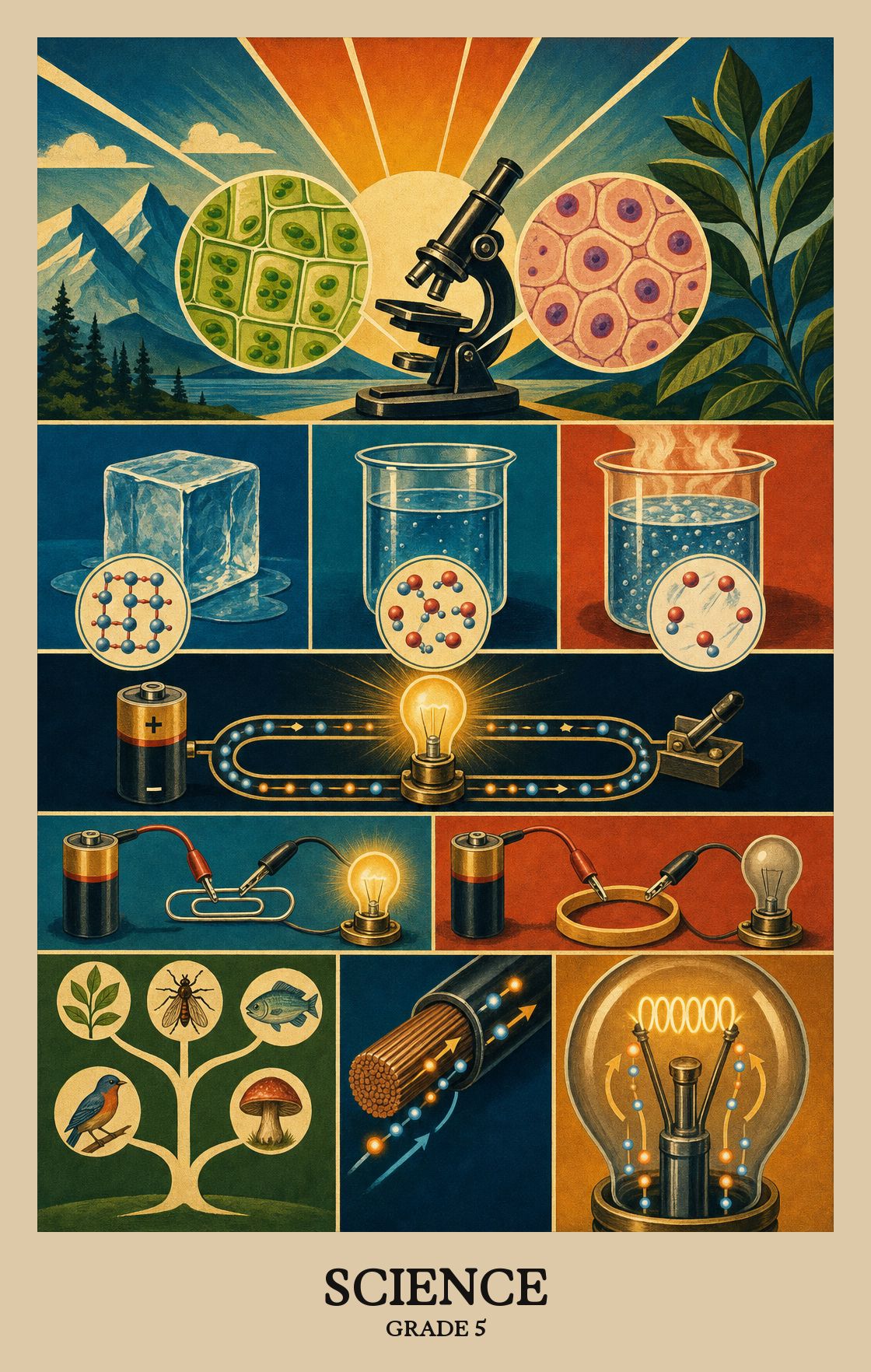 Illustration of what students learn in Grade 5 Science