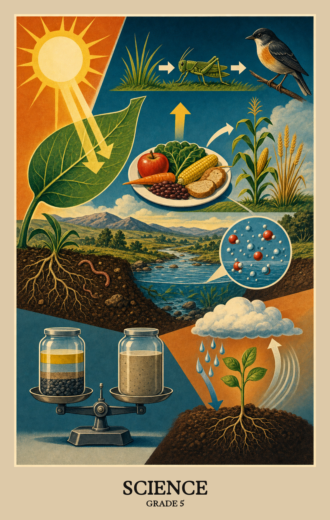 Illustration of what students learn in Grade 5 Science