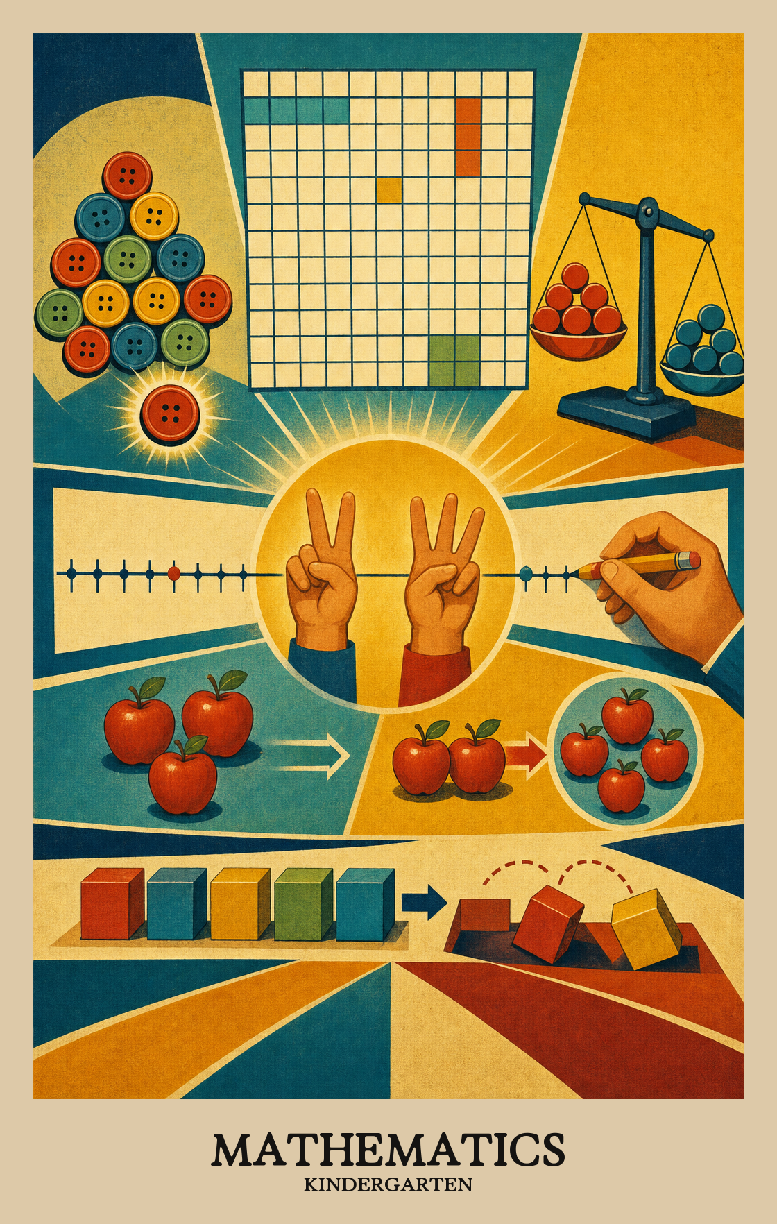 Illustration of what students learn in Kindergarten Mathematics