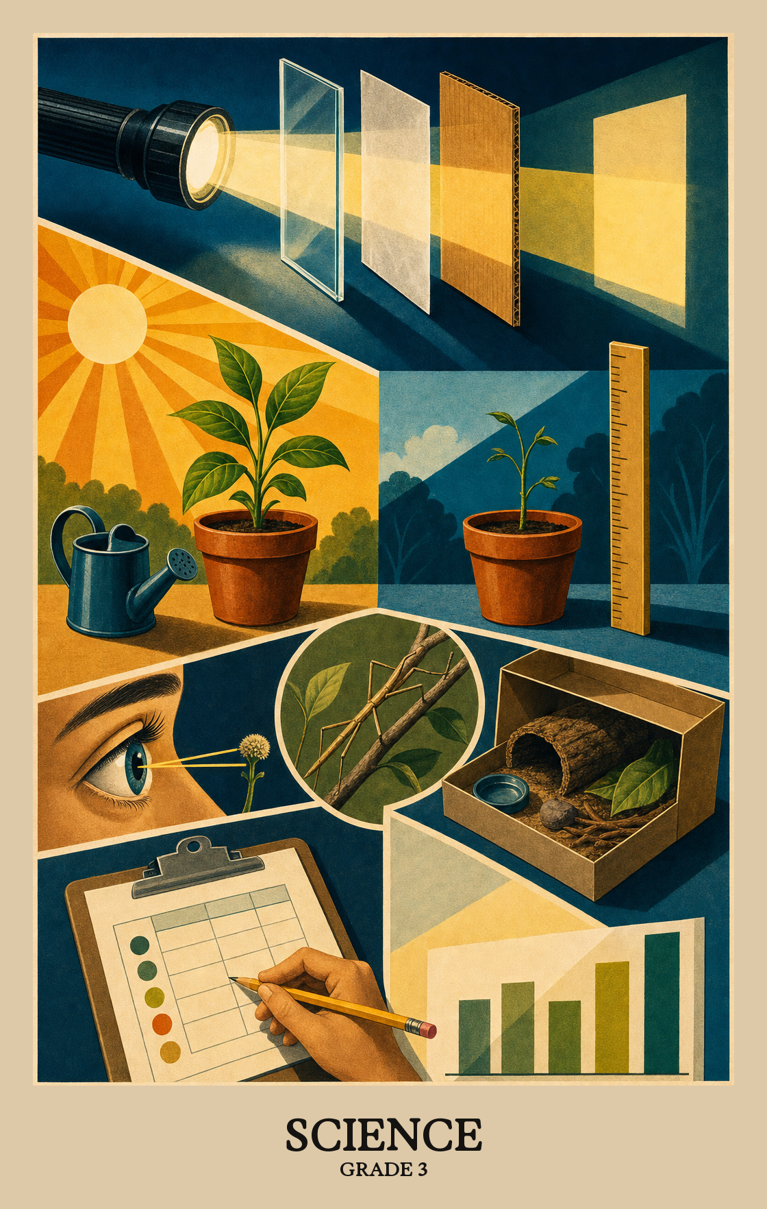 Illustration of what students learn in Grade 3 Science