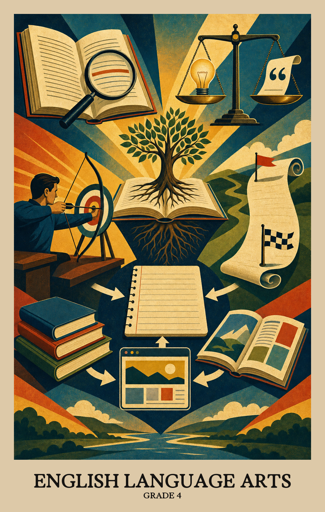 Illustration of what students learn in Grade 4 English Language Arts