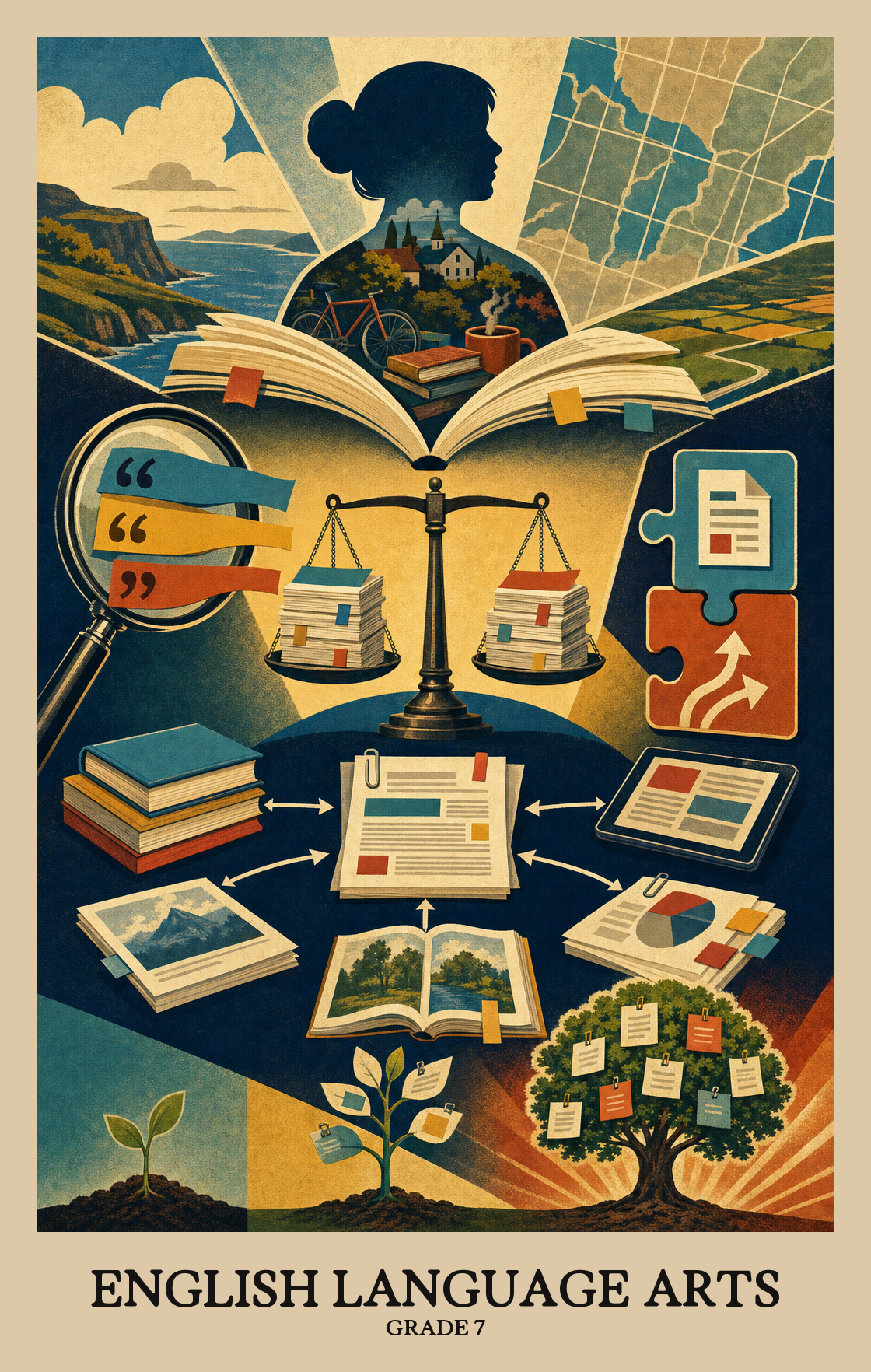Illustration of what students learn in Grade 7 English Language Arts
