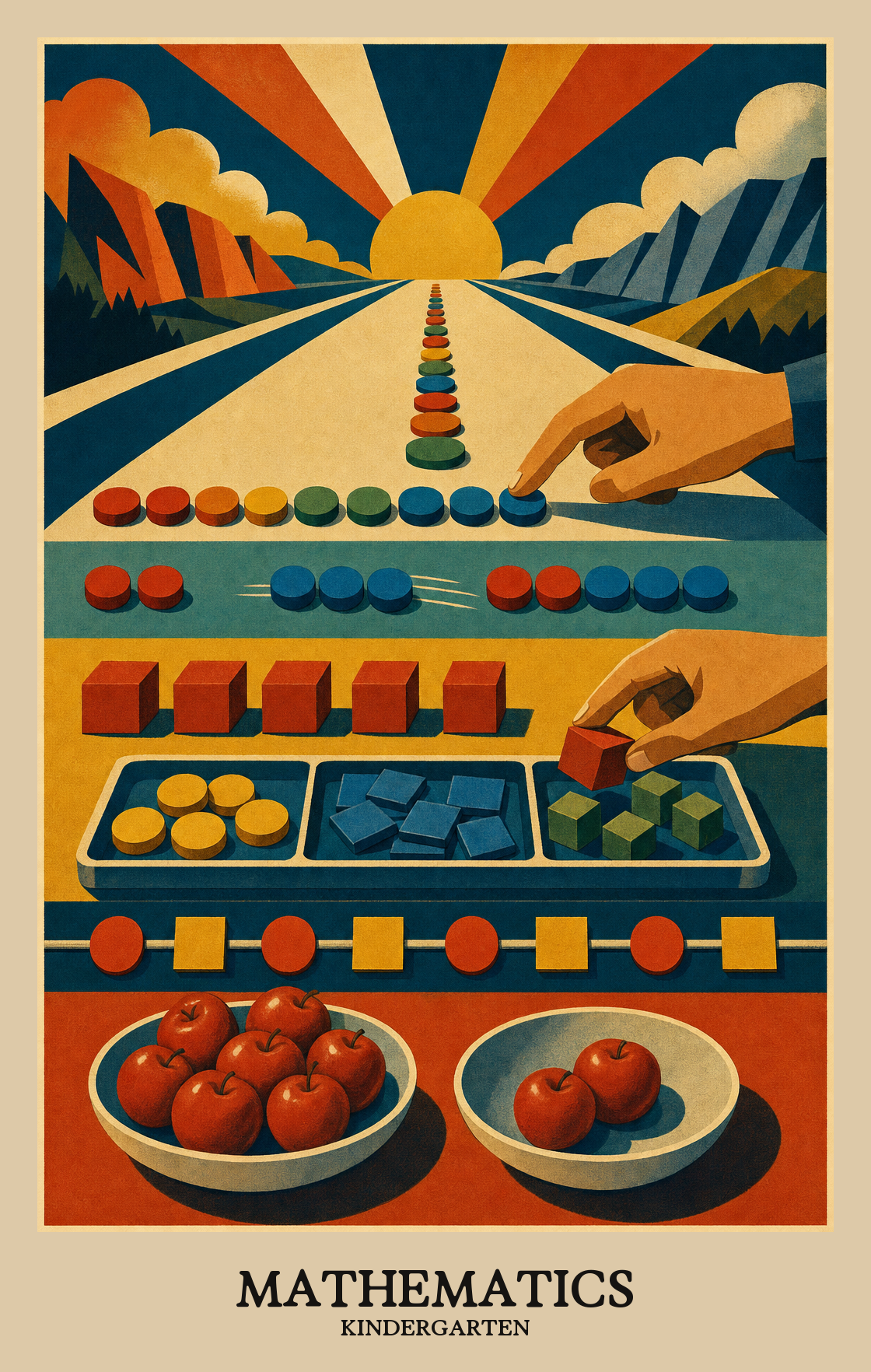Illustration of what students learn in Kindergarten Mathematics