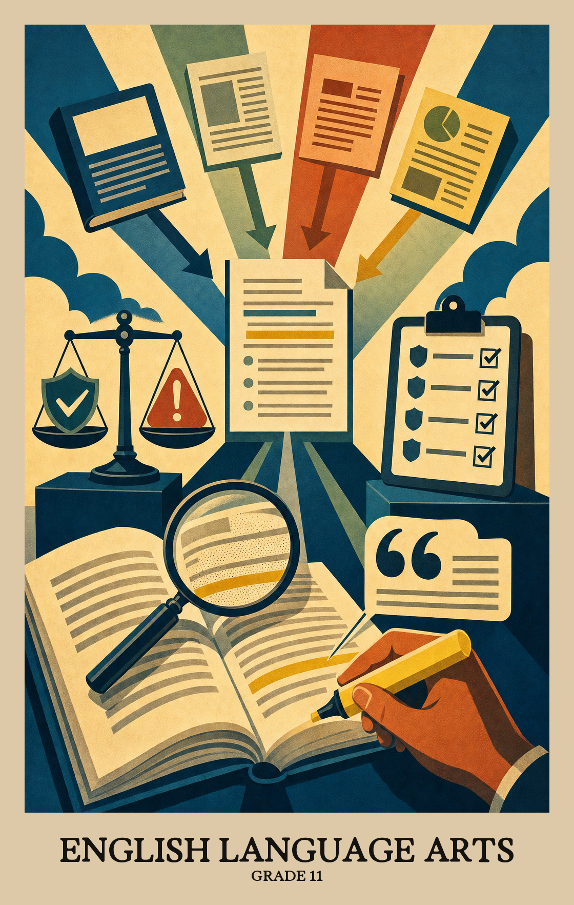 Illustration of what students learn in Grade 11 English Language Arts