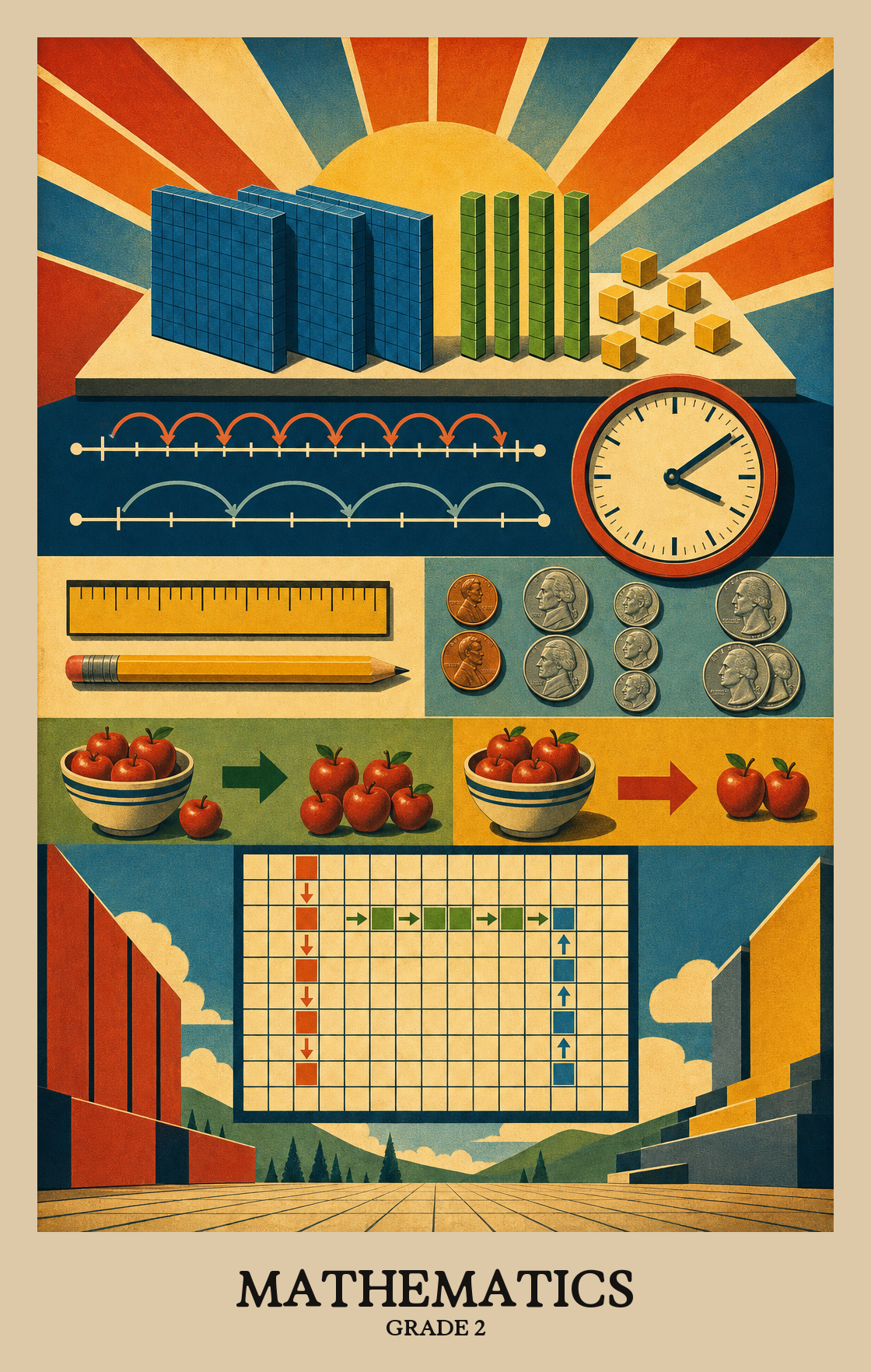 Illustration of what students learn in Grade 2 Mathematics