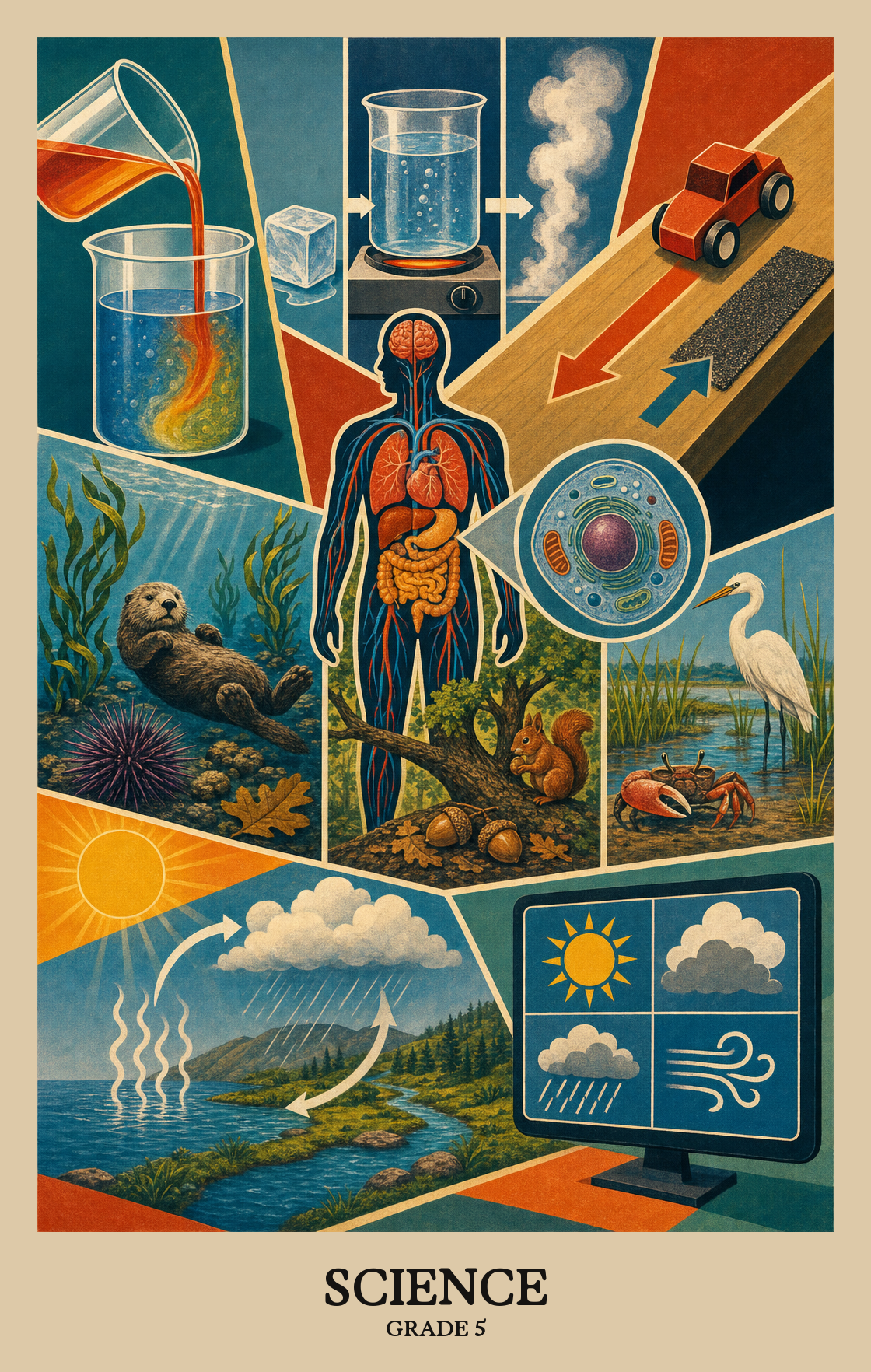 Illustration of what students learn in Grade 5 Science