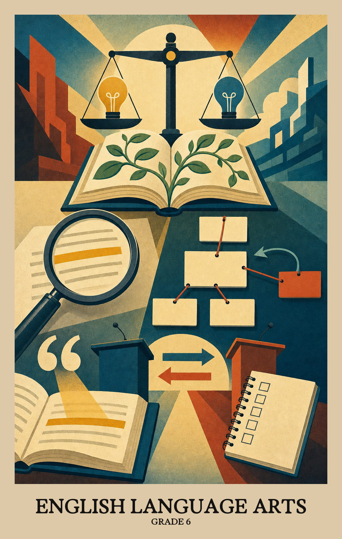 Illustration of what students learn in Grade 6 English Language Arts