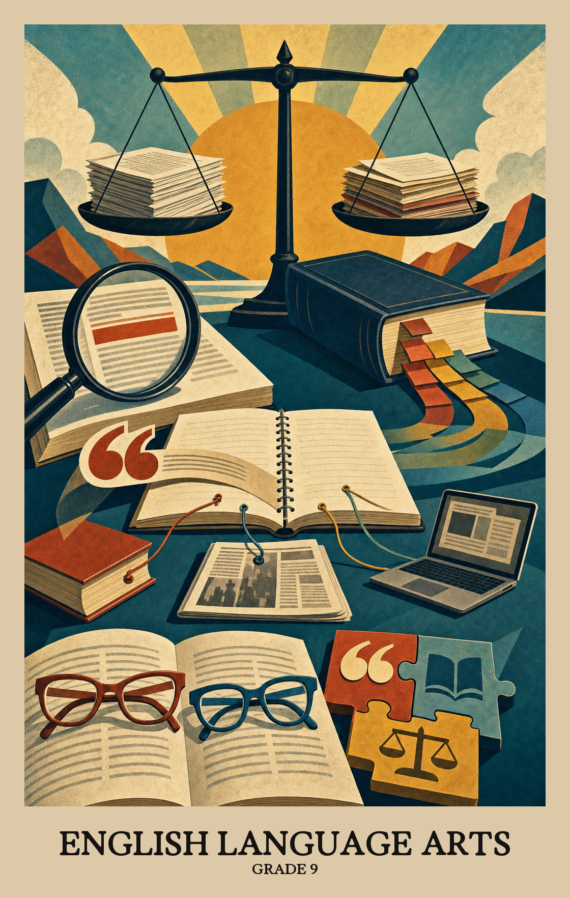 Illustration of what students learn in Grade 9 English Language Arts