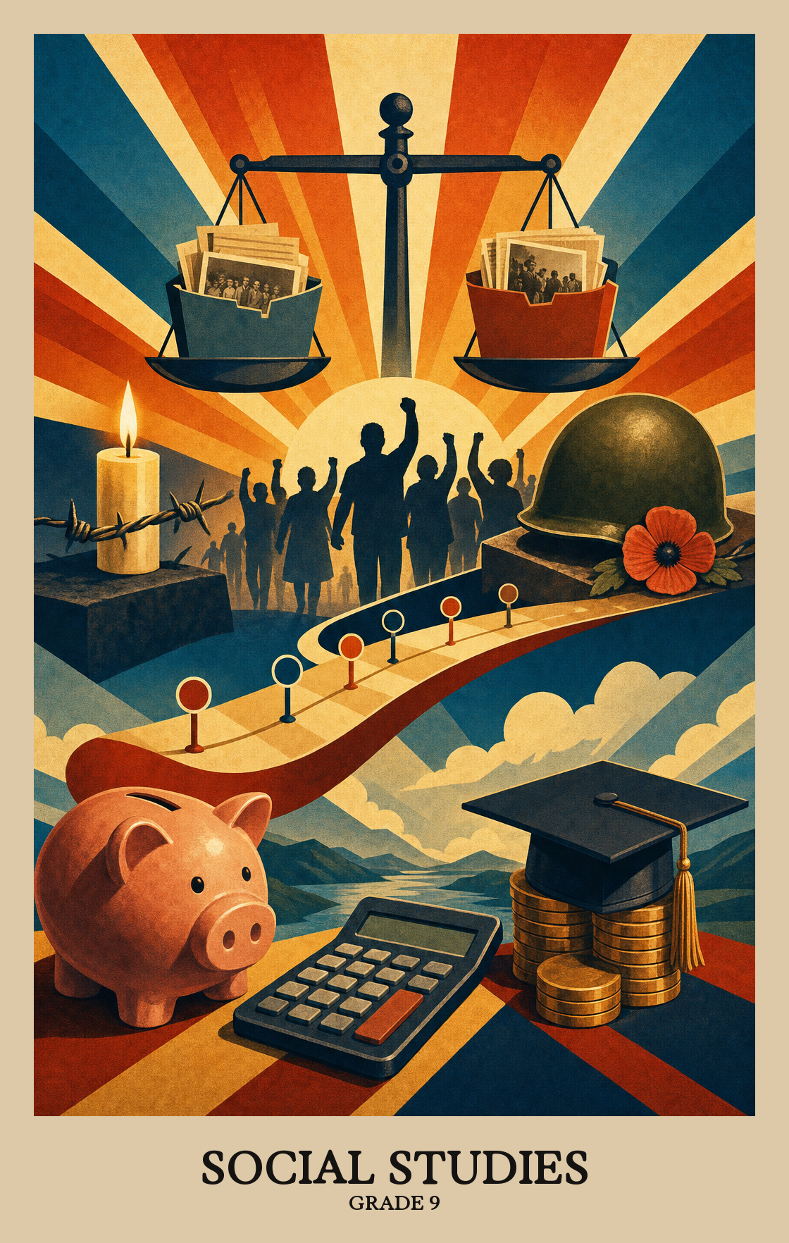 Illustration of what students learn in Grade 9 Social Studies