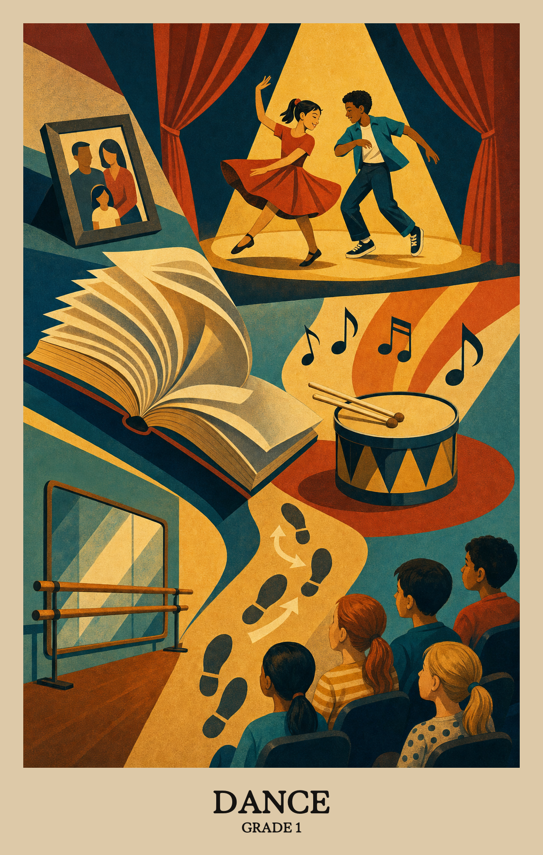 Illustration of what students learn in Grade 1 Arts: Dance