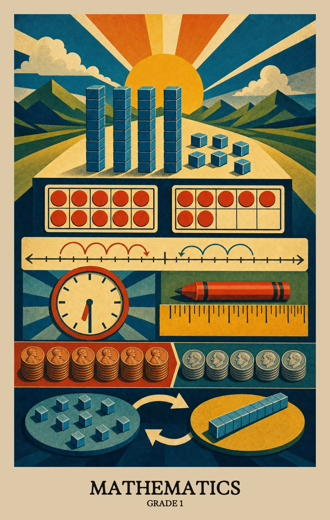Illustration of what students learn in Grade 1 Mathematics