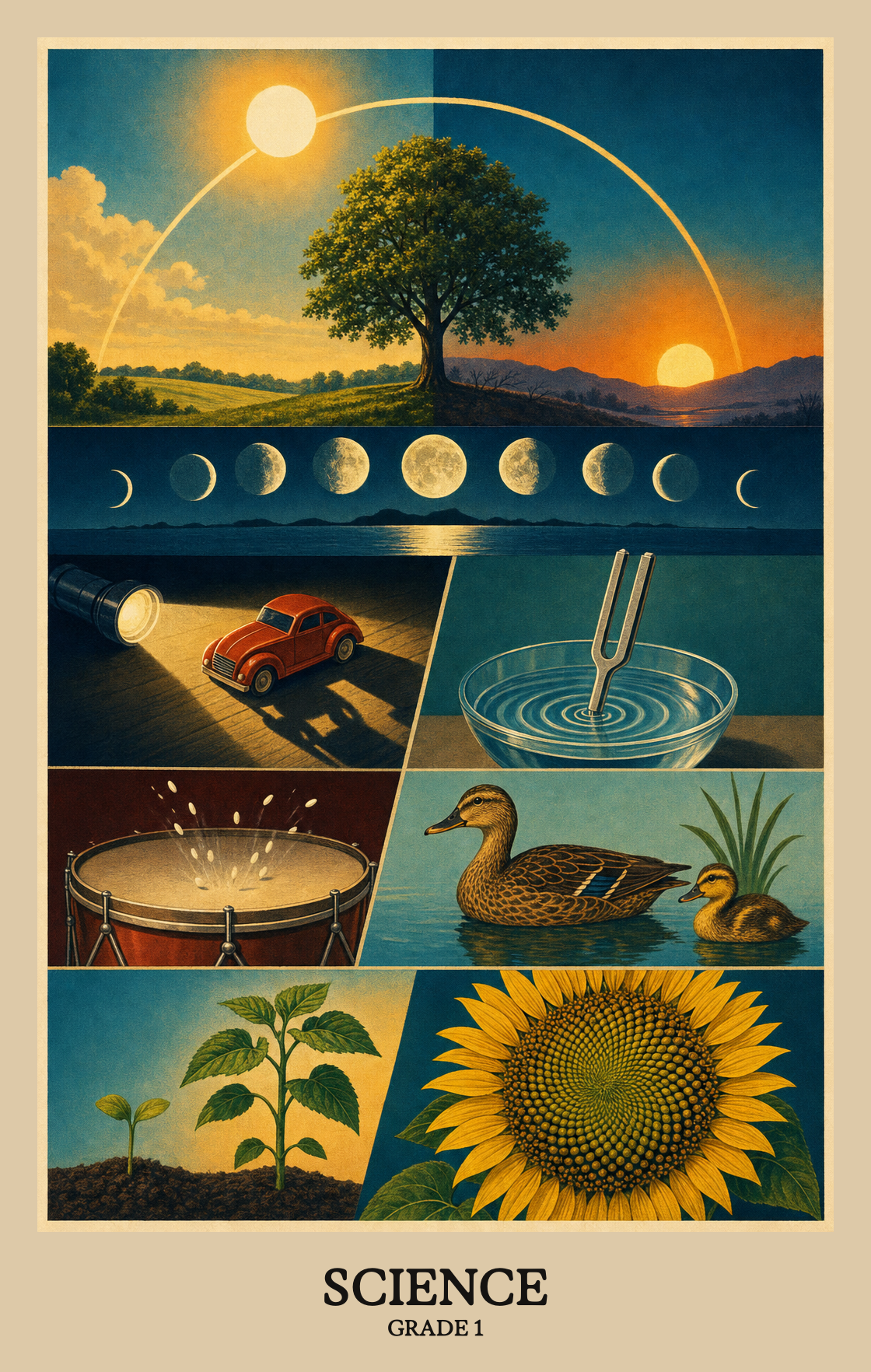 Illustration of what students learn in Grade 1 Science