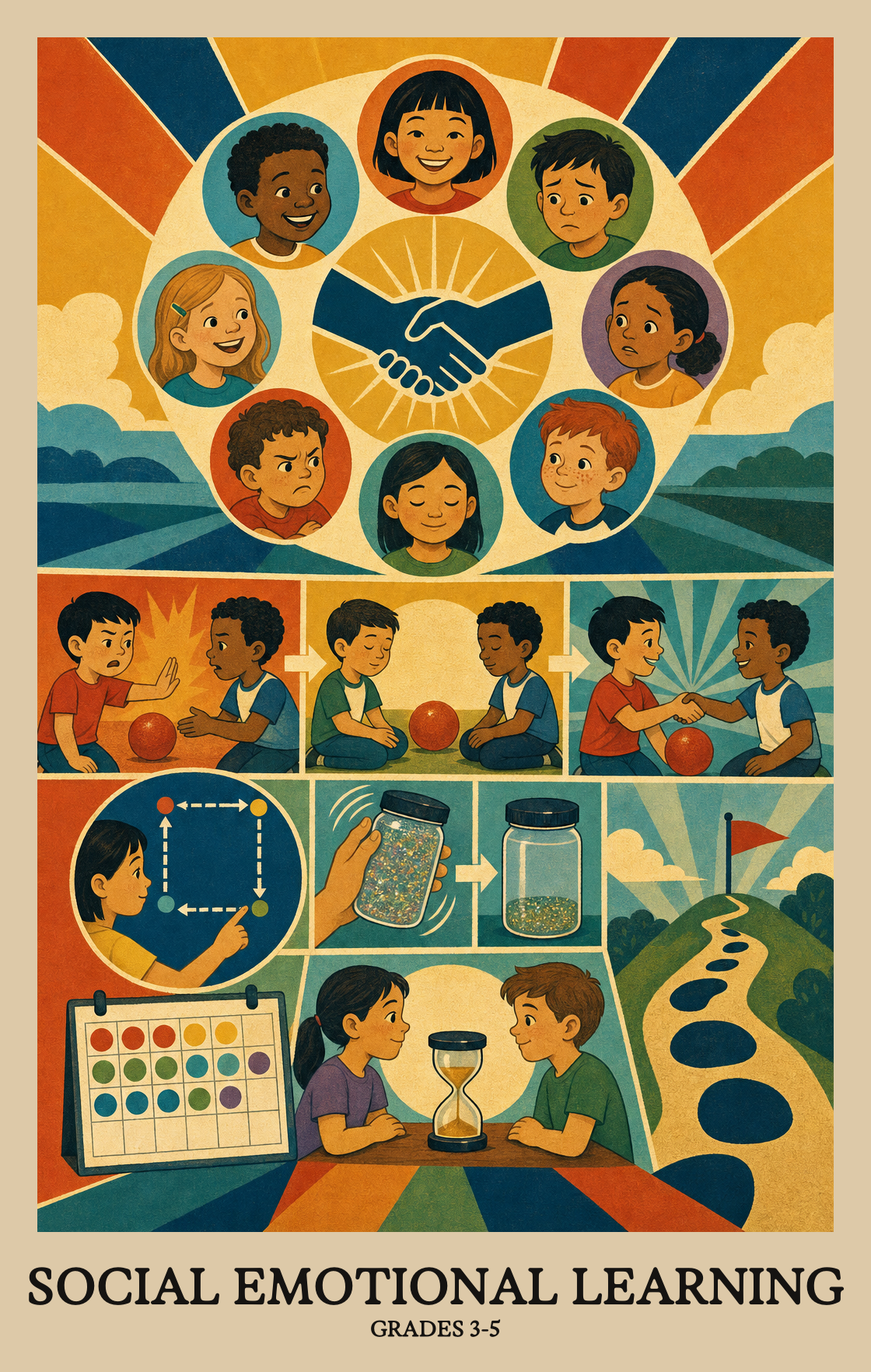 Illustration of what students learn in Grades 3-5 Social Emotional Learning