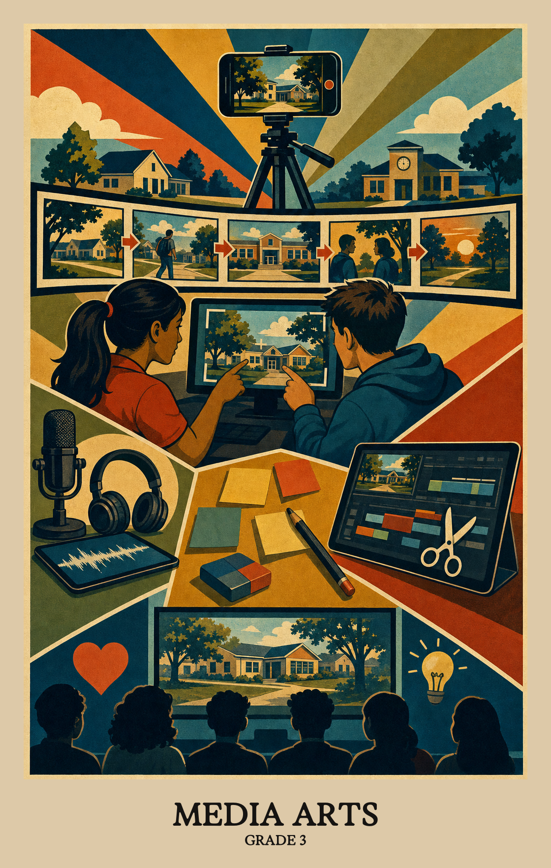 Illustration of what students learn in Grade 3 Arts: Media Arts