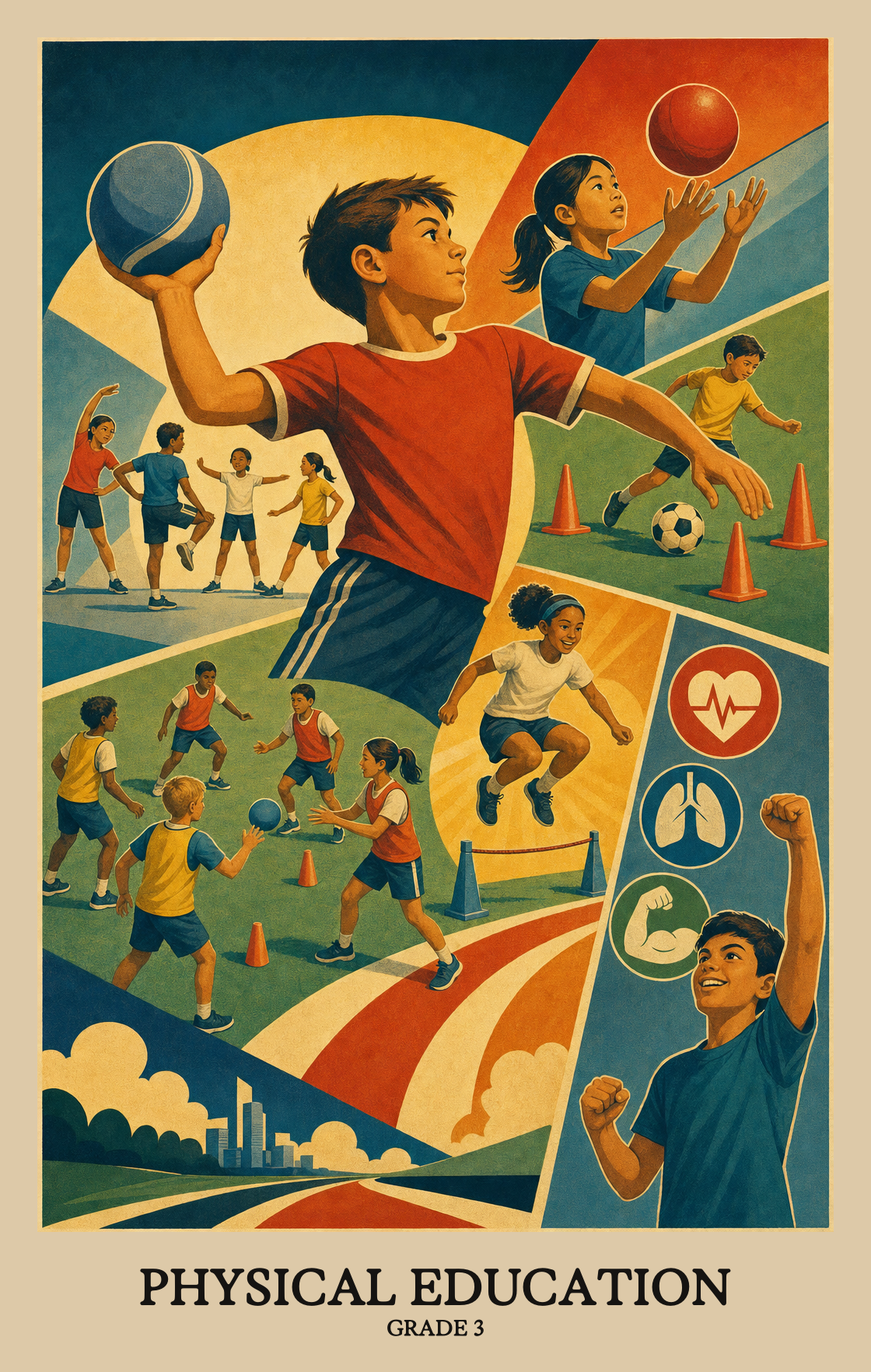 Illustration of what students learn in Grade 3 Physical Education