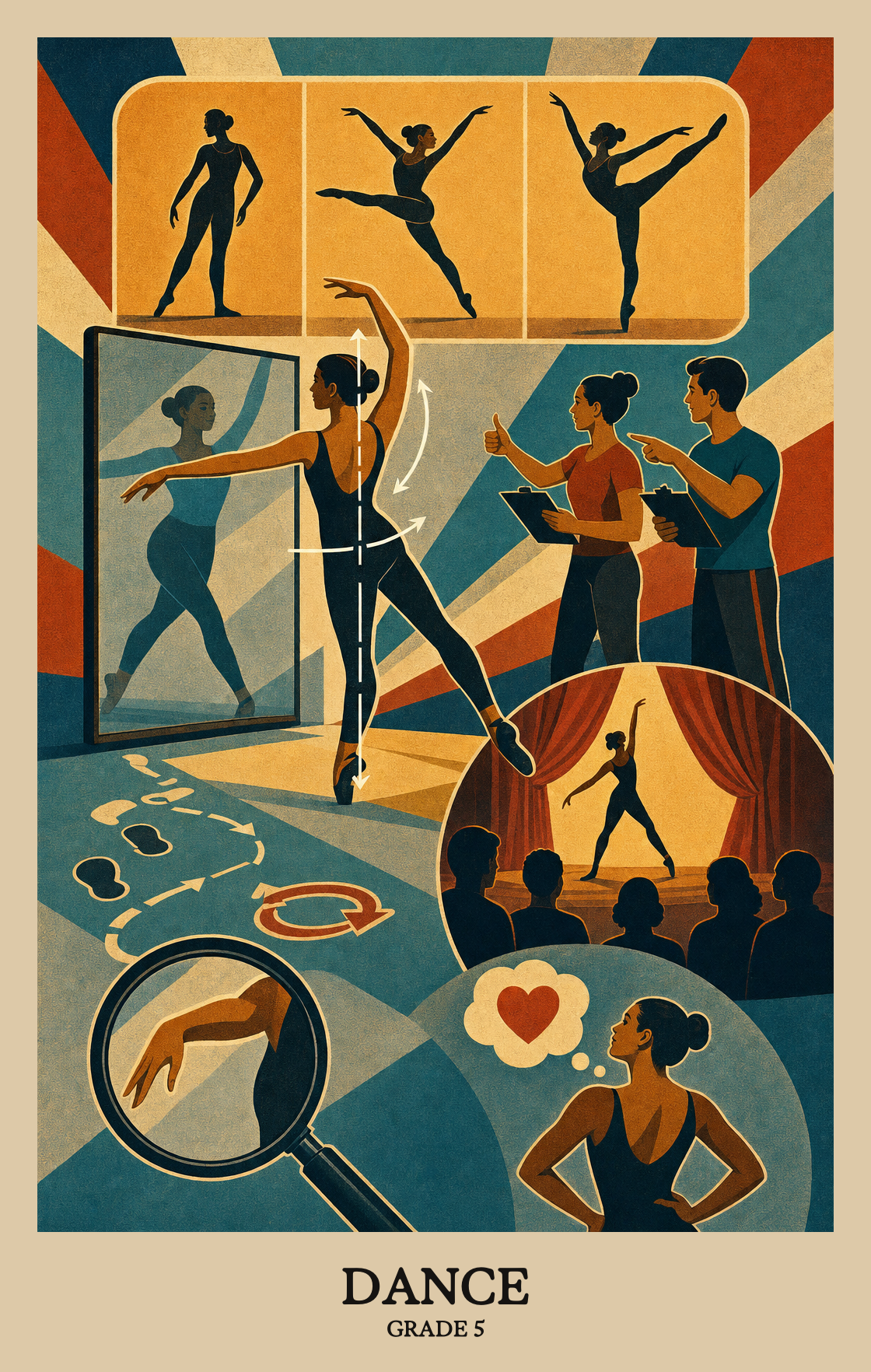 Illustration of what students learn in Grade 5 Arts: Dance