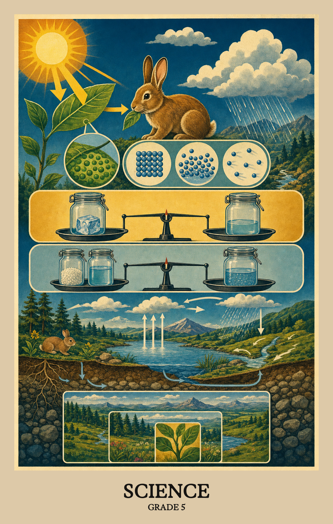 Illustration of what students learn in Grade 5 Science