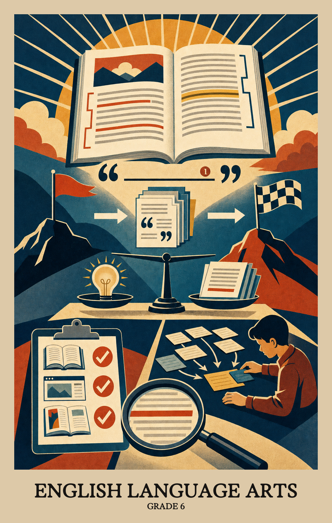 Illustration of what students learn in Grade 6 English Language Arts