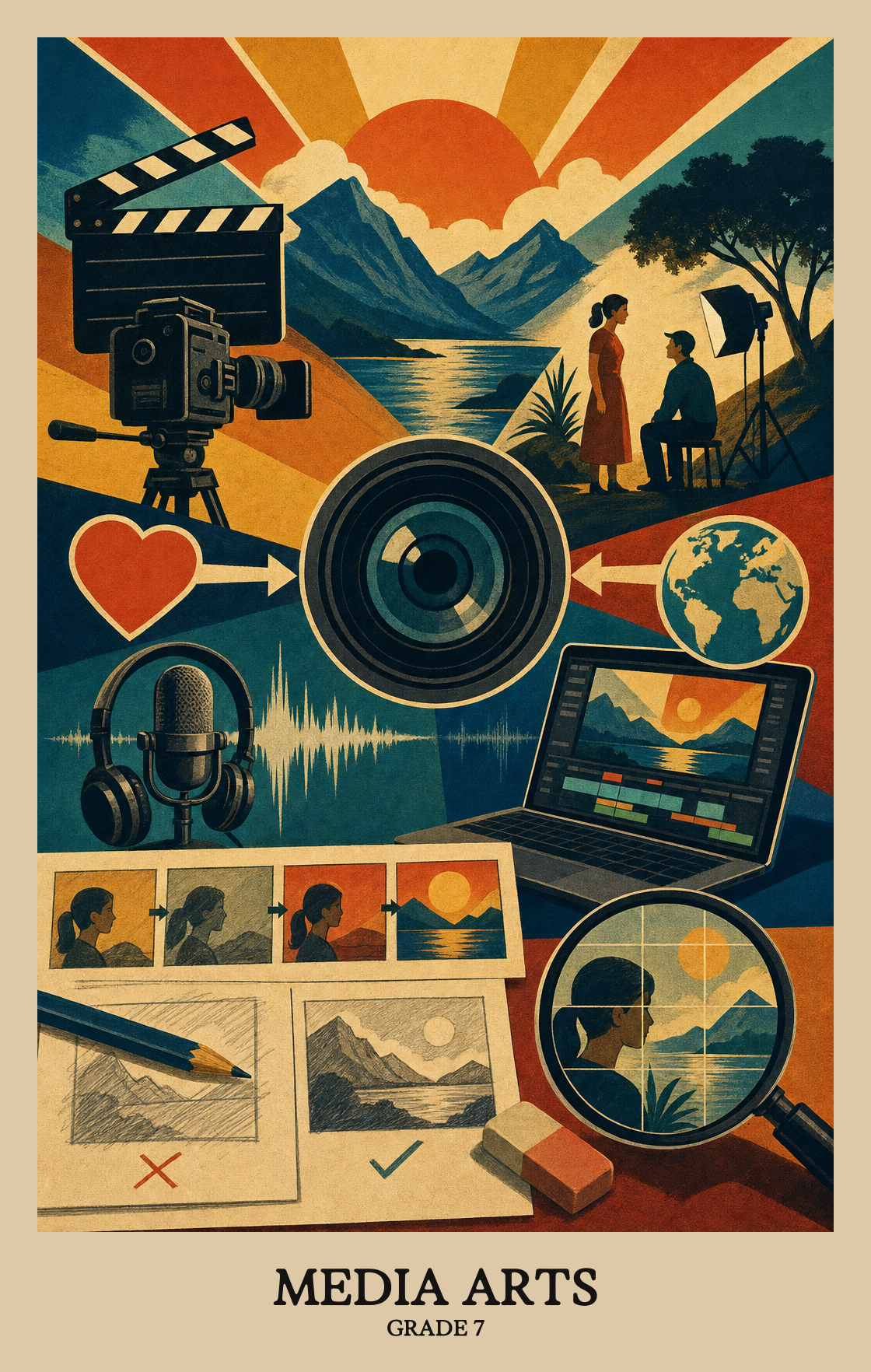 Illustration of what students learn in Grade 7 Arts: Media Arts