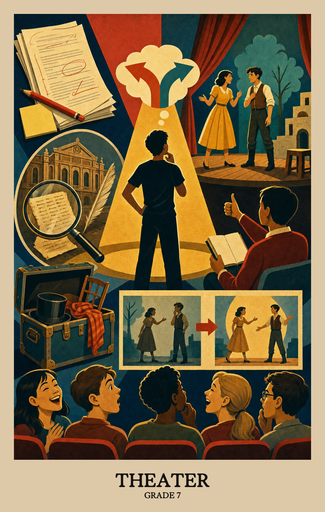 Illustration of what students learn in Grade 7 Arts: Theatre