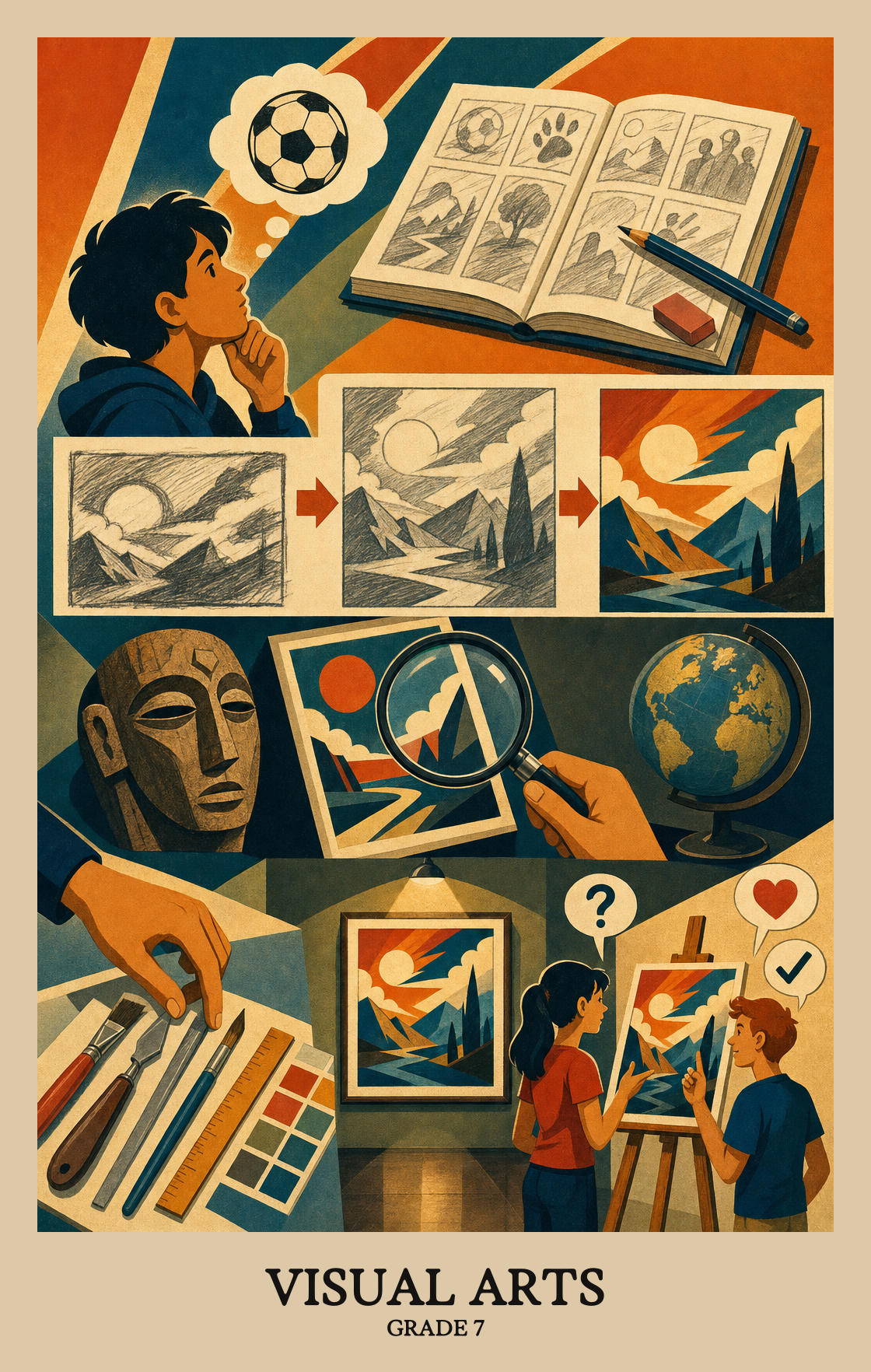 Illustration of what students learn in Grade 7 Arts: Visual Arts