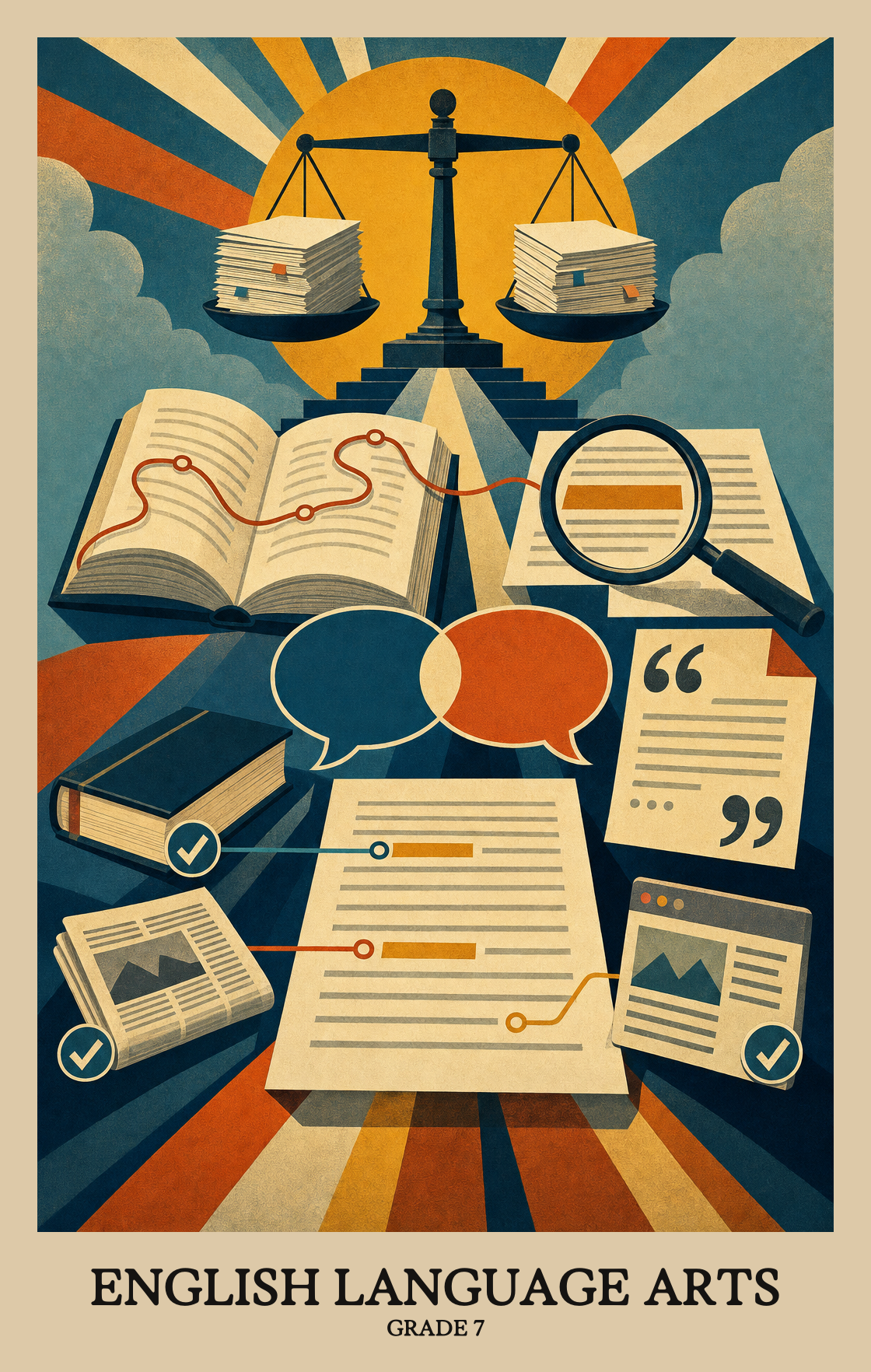 Illustration of what students learn in Grade 7 English Language Arts