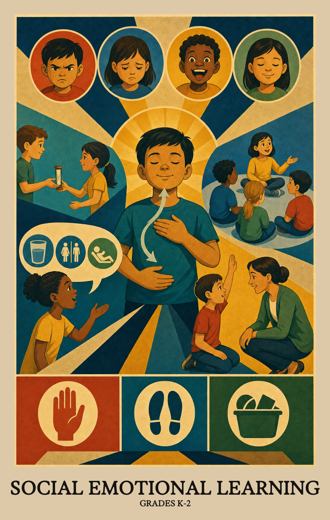 Illustration of what students learn in Grades K-2 Social Emotional Learning