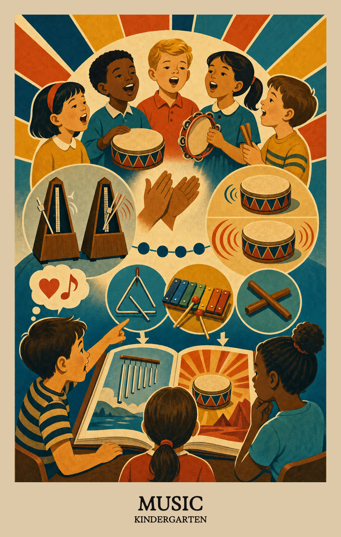 Illustration of what students learn in Kindergarten Arts: Music