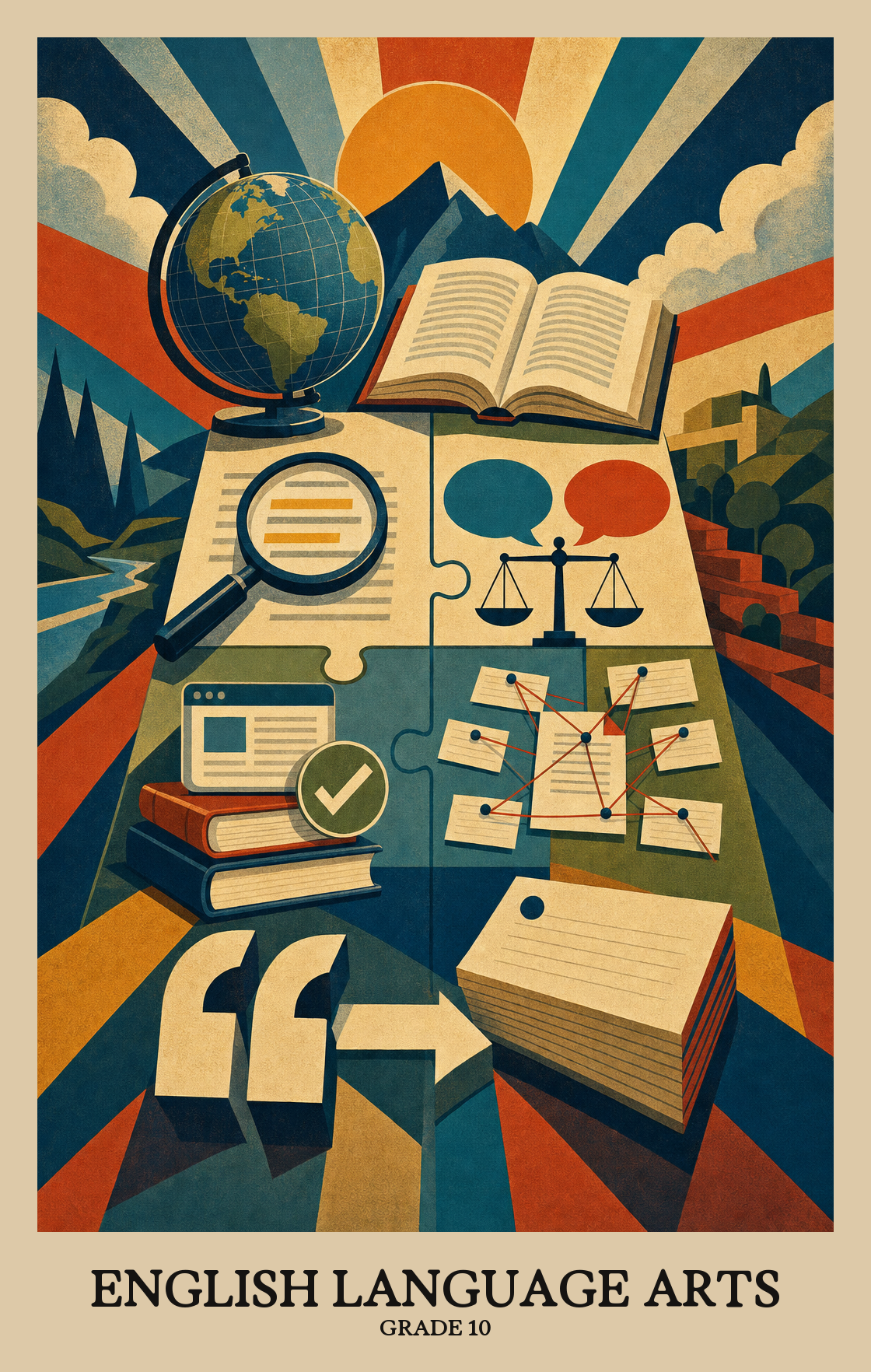Illustration of what students learn in Grade 10 English Language Arts