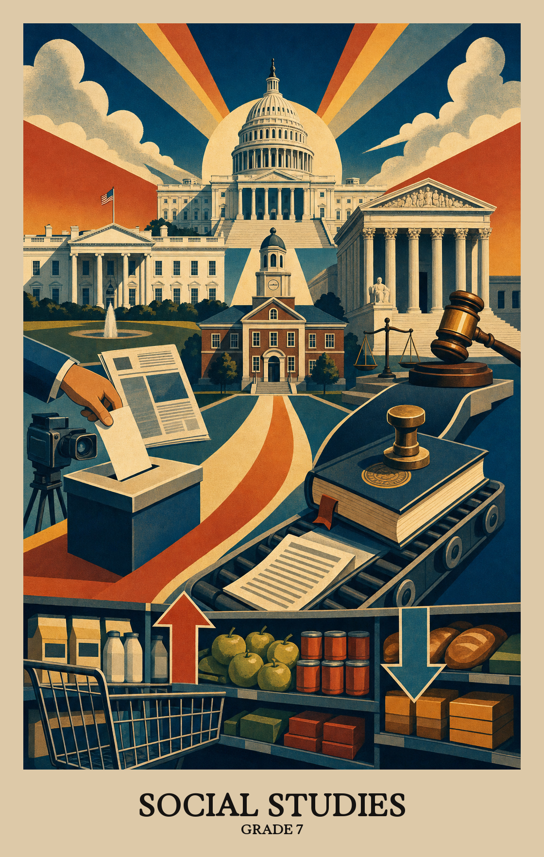 Illustration of what students learn in Grade 7 Social Studies