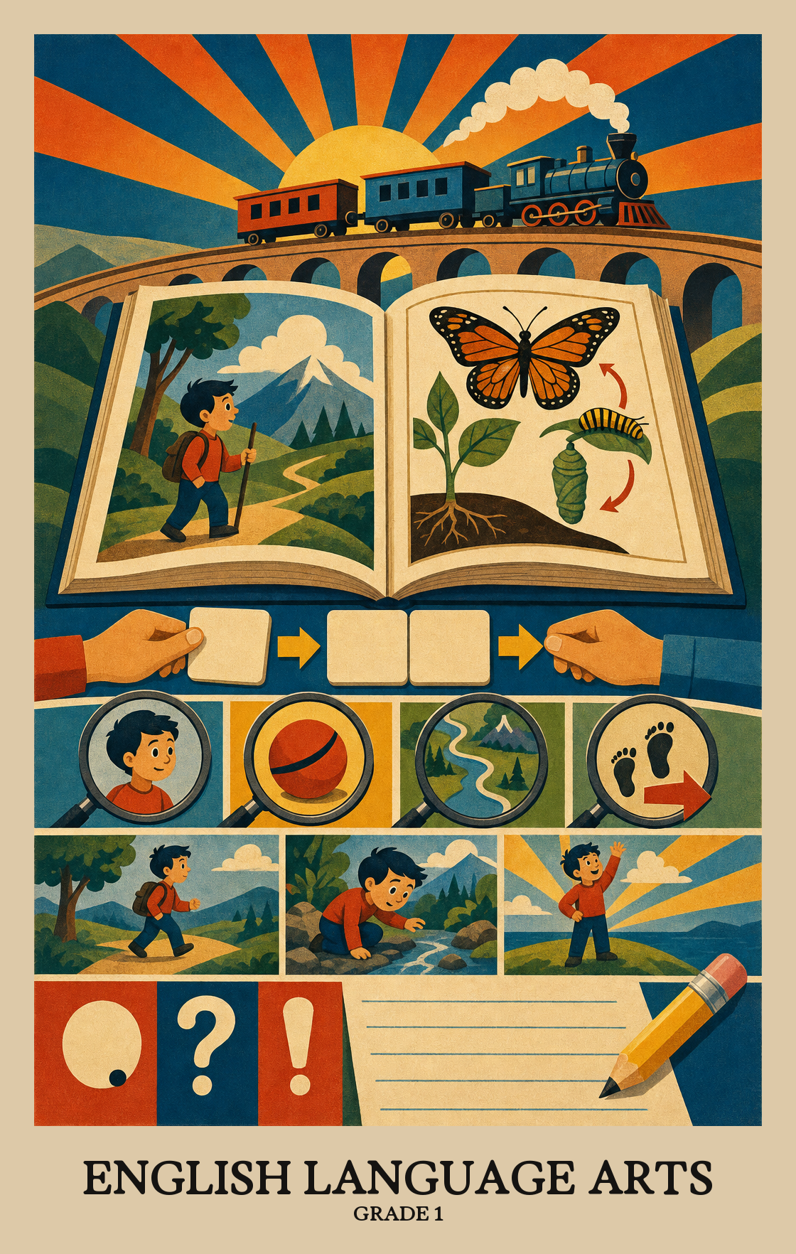 Illustration of what students learn in Grade 1 English Language Arts