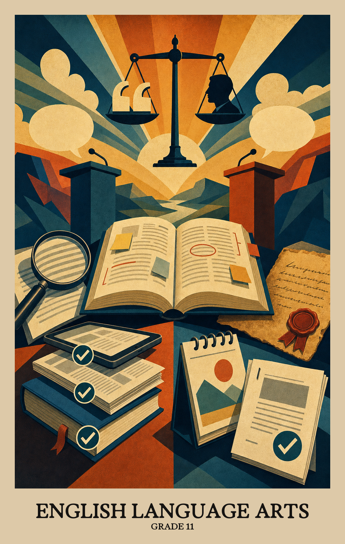 Illustration of what students learn in Grade 11 English Language Arts
