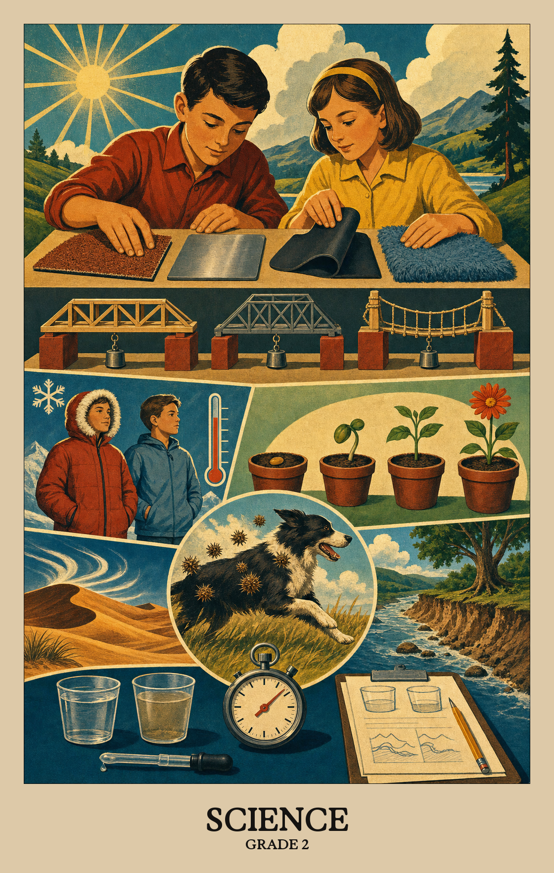 Illustration of what students learn in Grade 2 Science