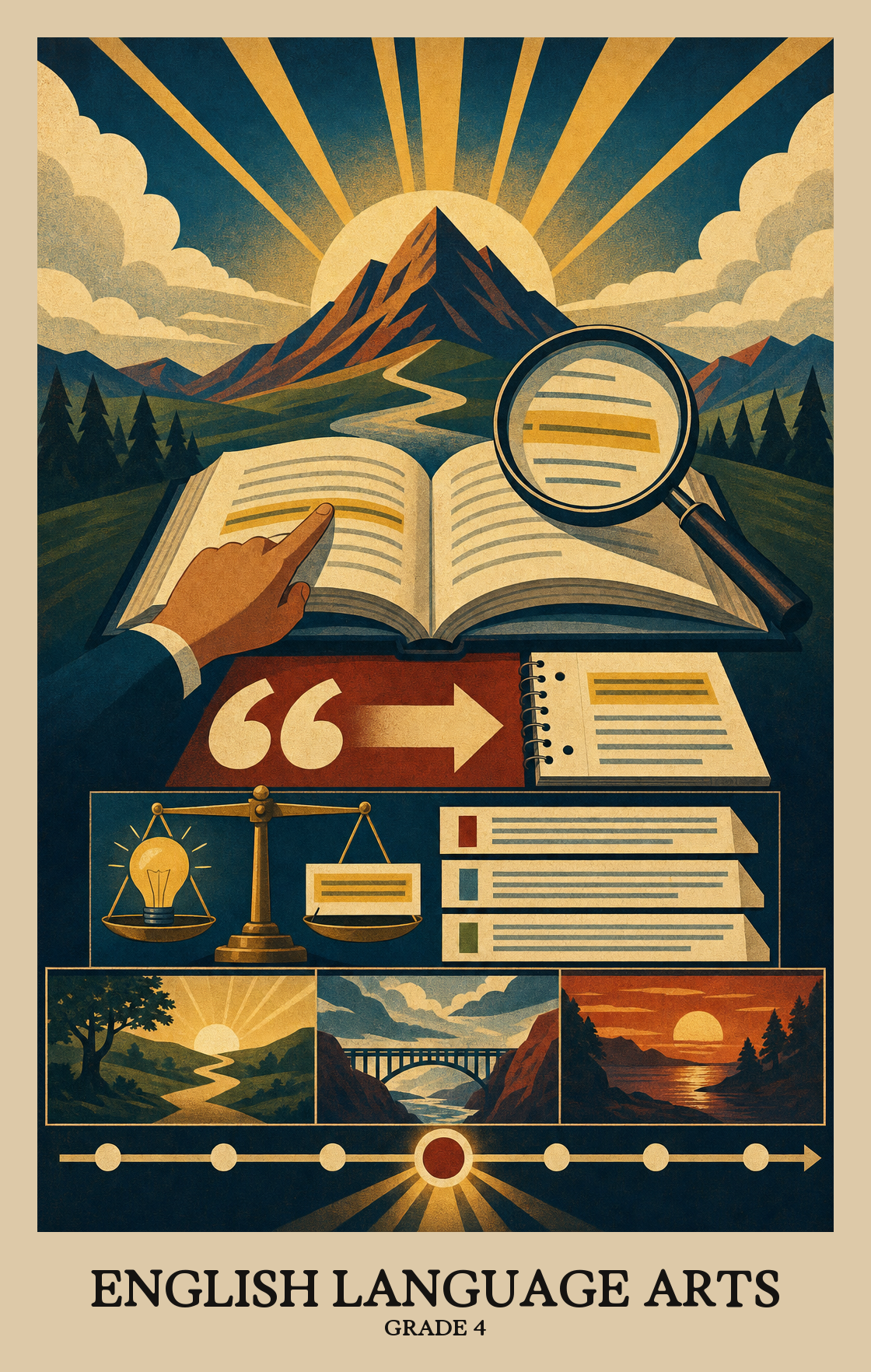Illustration of what students learn in Grade 4 English Language Arts