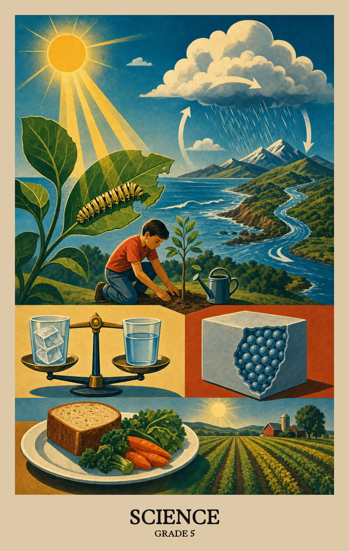 Illustration of what students learn in Grade 5 Science