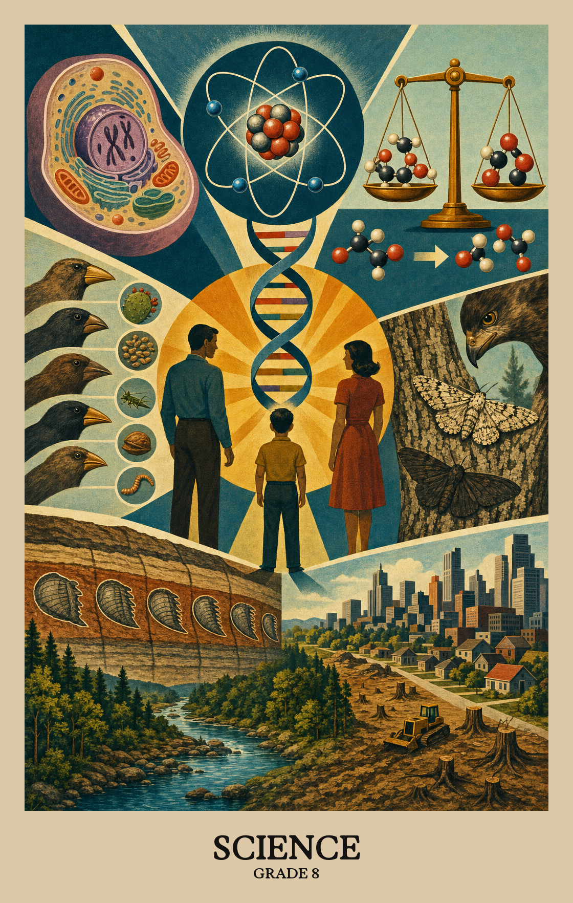 Illustration of what students learn in Grade 8 Science